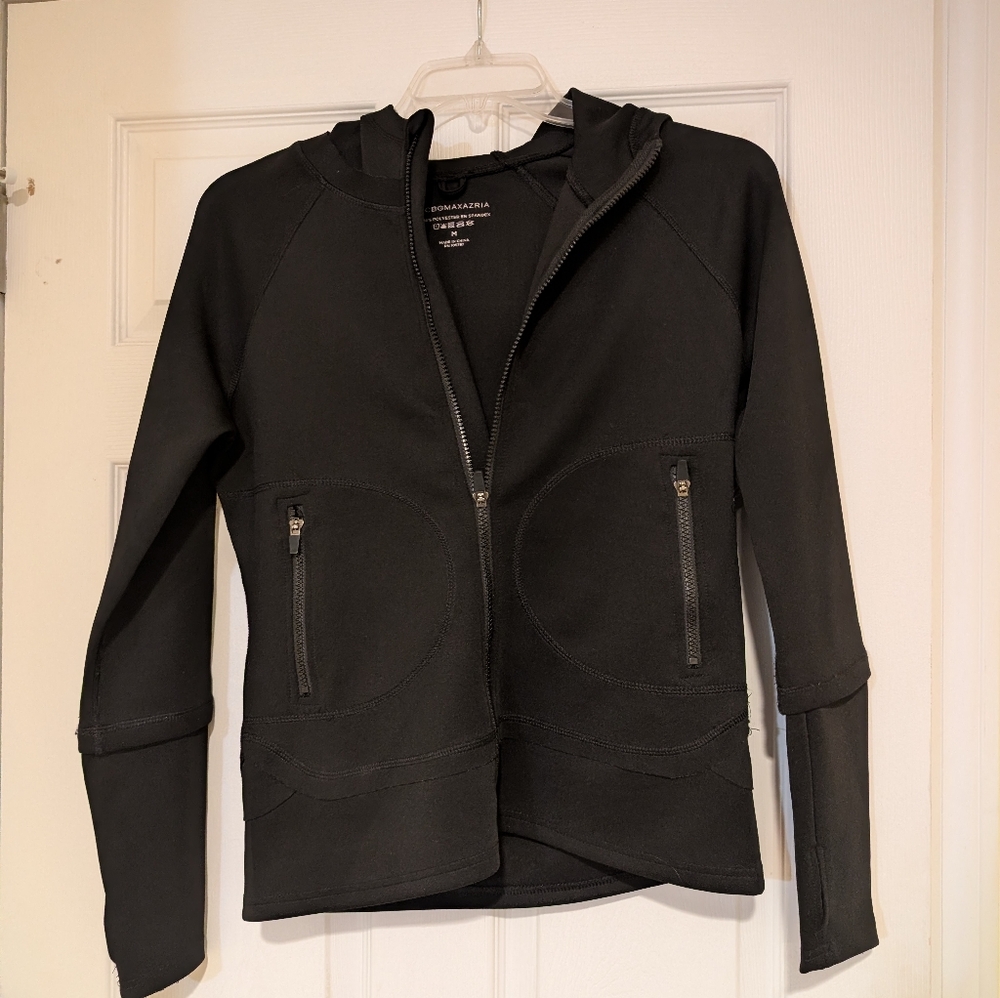 Bcbgmaxazria Black Hooded Zipper Jacket - Size M‎